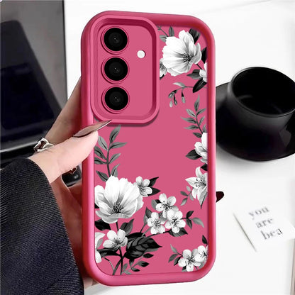 Flowers Print Soft Case For Samsung Galaxy A57 A37 A27 A56 A16 A17 A15 A55 A54 A26 A36 S26 S24 S23 S22 Ultra S25 FE Phone Cover
