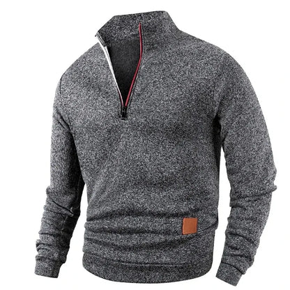 Animal Game Men's Half Zipper Sweatshirts Long Sleeve Solid Pullover Turtleneck Streetwear Warm Jacket Sport Coats Outerwear