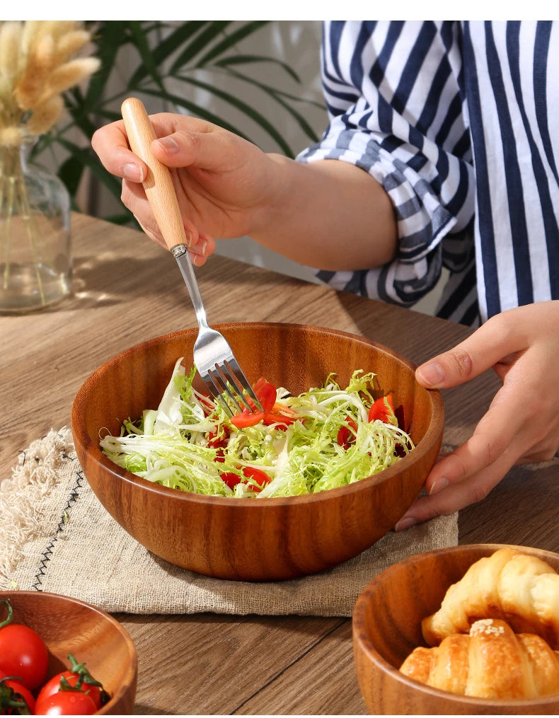 Acacia Wooden Bowl - Japanese Style Salad and Soup Tableware