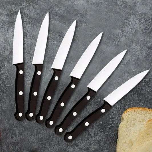 Black Fruit Knife Set - Professional Chef Knives Sharp  Portable Anti-Rust Anti-Stick