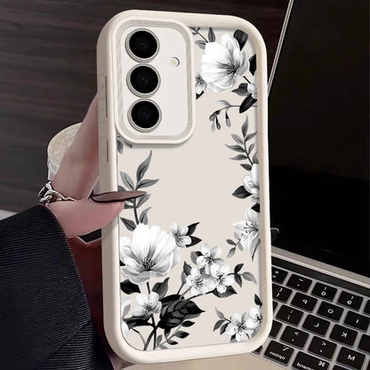 Flowers Print Soft Case For Samsung Galaxy A57 A37 A27 A56 A16 A17 A15 A55 A54 A26 A36 S26 S24 S23 S22 Ultra S25 FE Phone Cover
