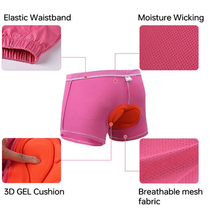 X-TIGER Cycling Underwear 3D Padded Shockproof Mountain MTB Bicycle Shorts Riding Bike Sport Underwear Tights Women Shorts