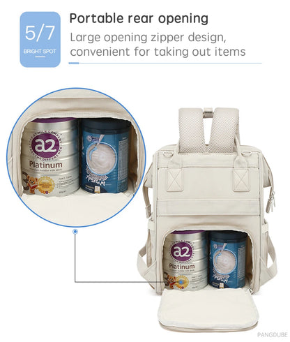 PANGDUBE Baby Nappy Bag with 2pcs Stroller Hooks Mummy Bag Backpack Waterproof Outdoor Travel Mommy Maternity Bag for Baby Stuff