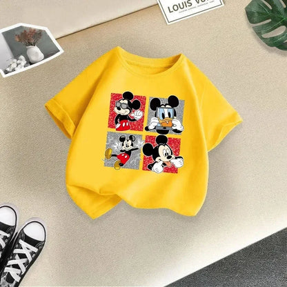Disney Minnie kids' T-shirt, short-sleeve T-shirt with pure cotton cartoon print