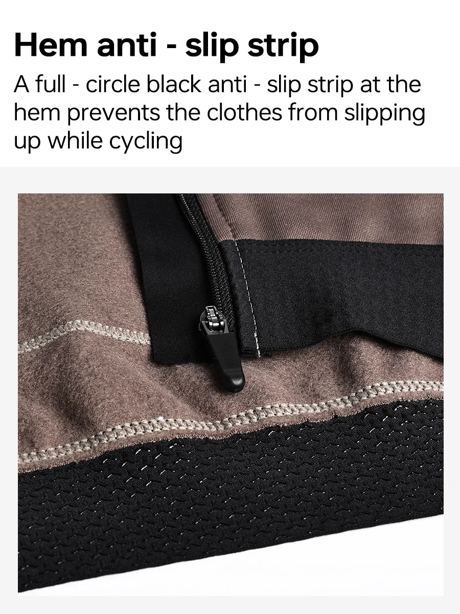 Winter Cycling Jersey - Men's Fleece Bike Jacket With Full Zipper & Pockets