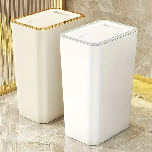 Odor Proof Trash Can - Modern Leakproof Kitchen  Bathroom Bin