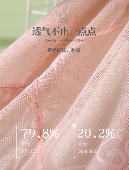 Plus size Luxury High Waist Panties Women Summer Sexy Hollow Underwear Cotton crotch Breathable Briefs Lingerie Lace Underpants