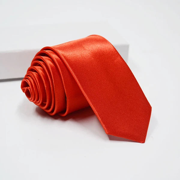Mens Slim Necktie - 38 Solid Colors Polyester Cravat for Formal and Daily Wear