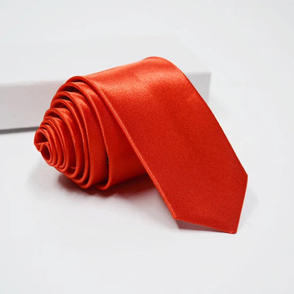 Mens Slim Necktie - 38 Solid Colors Polyester Cravat for Formal and Daily Wear