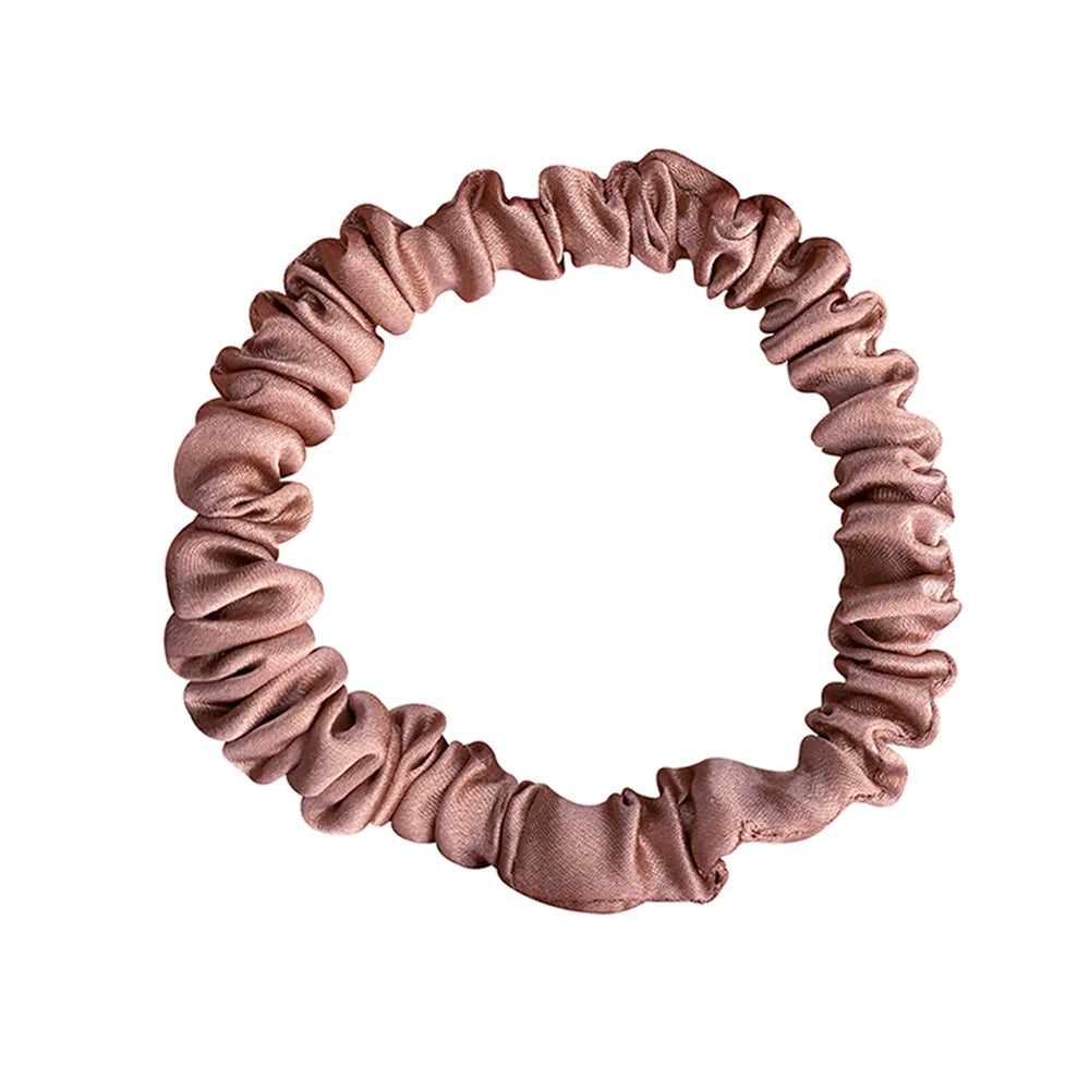 100% Pure Mulberry Silk Scrunchies Hair Bands Ties Gum Elastics Ponytail Holders for Women Girls Hair Accessories 19 Momme 1.5CM