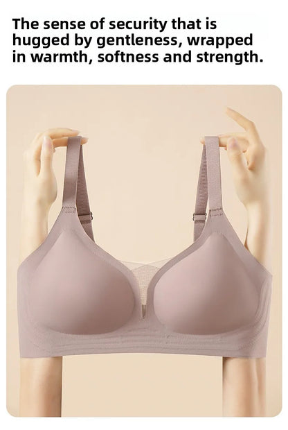 Plus Size Push Up Bra - Wireless Seamless Women Bra with Rear Hook & Beauty Back