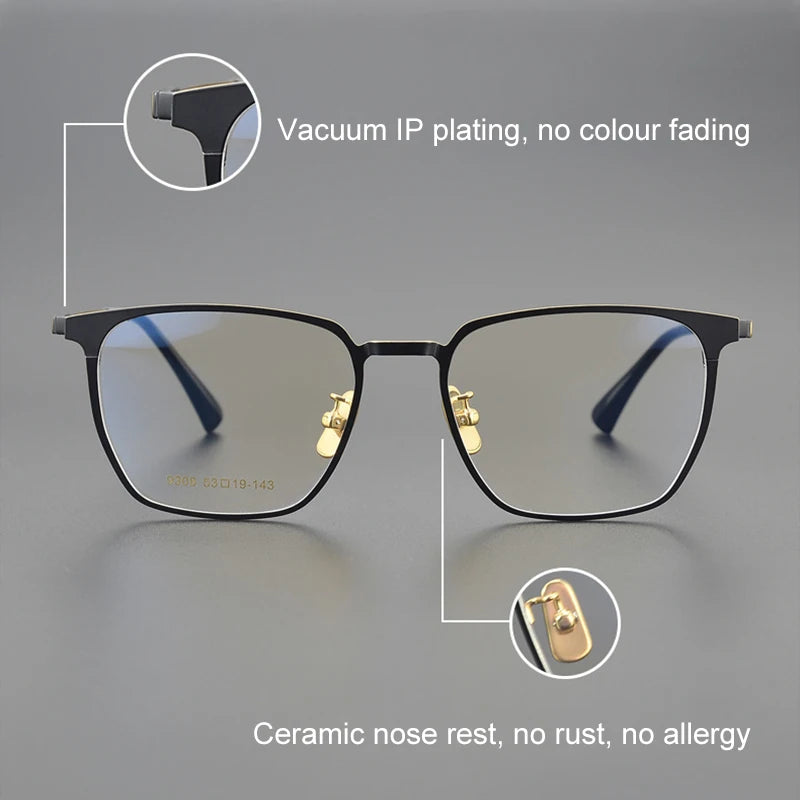 Titanium Reading Glasses - Ultralight Square Frame With Photochromic Lenses