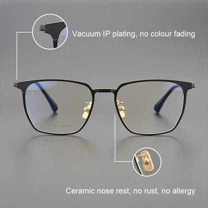 Titanium Reading Glasses - Ultralight Square Frame With Photochromic Lenses