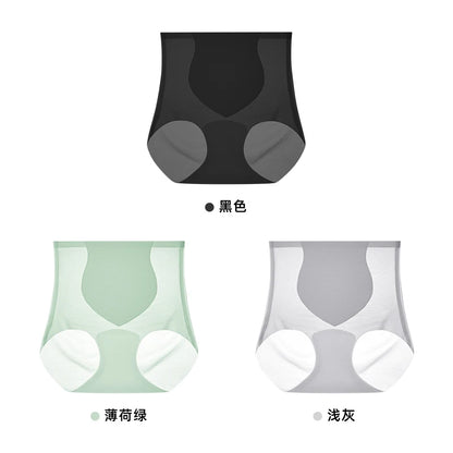 Gentle.Bear Women's Ice Silk Seamless High Waist Panties Breathable Ladies Briefs Elastic Soft Underwear 2025 NEW