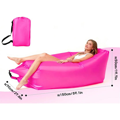 Portable Air Sofa Waterproof Fast Inflatable Lounger for Beach Camping Picnic Lightweight Durable Lazy Couch with Carry Bag