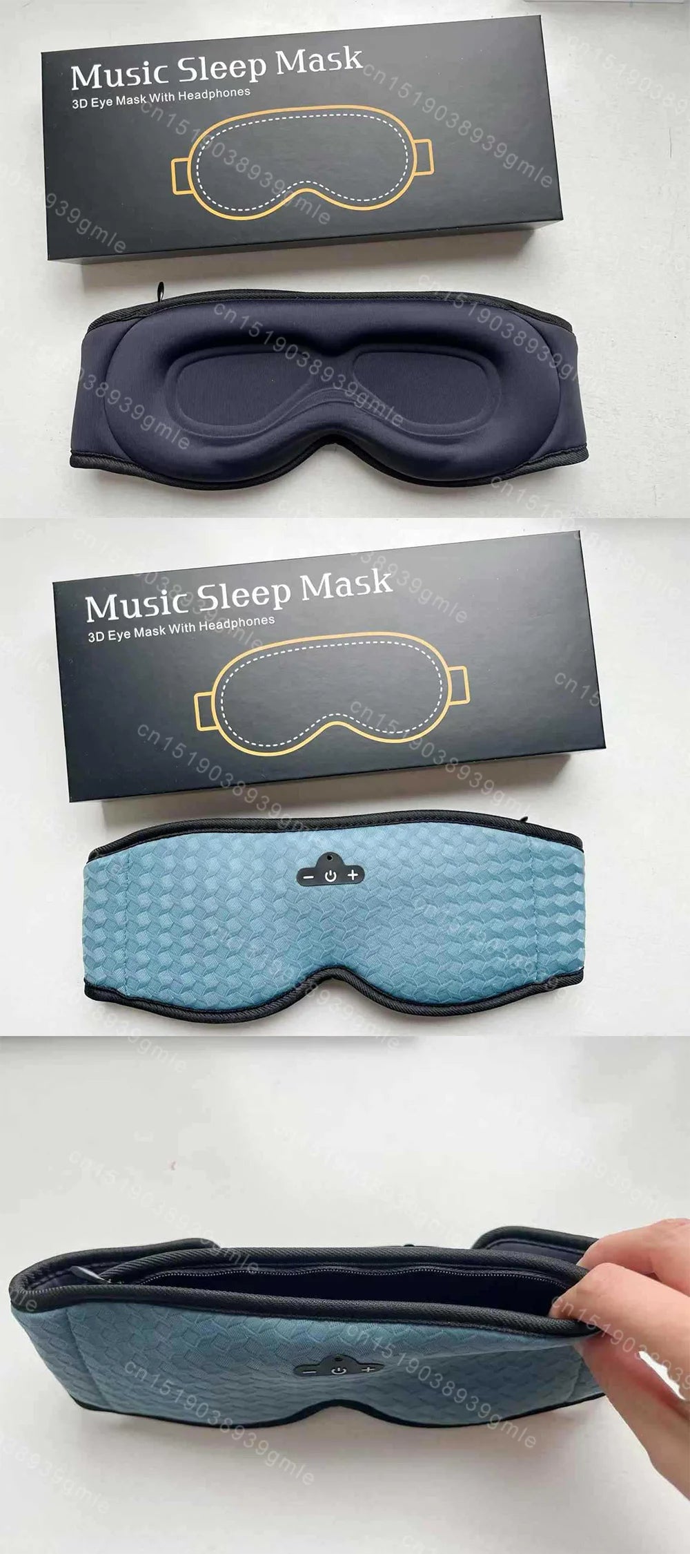 Bluetooth Music 3D Sleeping Eye Mask Wireless Headphones Breathable Light Blocking Air Travel Smart Elastic Sleep Headband