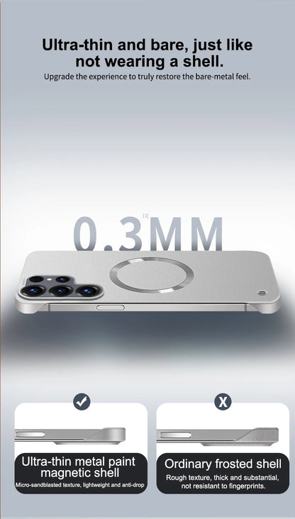 Ultra Thin Metallic Paint Magnetic Case For Samsung Galaxy S26 Ultra S25 S24 S23 Plus S22 Frameless Cooling Hard PC Cover Funda