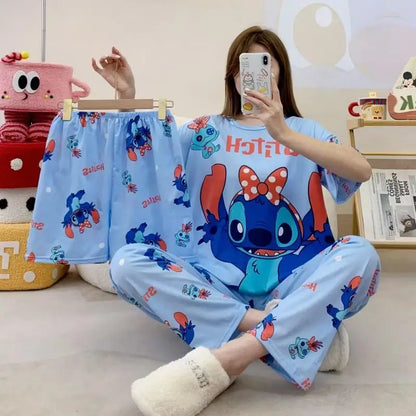 Women's New Three Piece Pajama Home Outfit Sweet Pajama Cartoon Casual Women's Fashionable and Comfortable Home Outfit Pajamaset