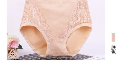 Plus Size Women's Lace Cotton Briefs 5XL 6XL Sexy Comfortable Panties for Full Figure Mature Ladies Soft Breathable Underwear