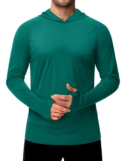TACVASEN Sun Protection T-Shirts Mens Long Sleeve Hoodie Casual UV-Proof T-Shirts Breathable Lightweight Quick Dry T-Shirts Male