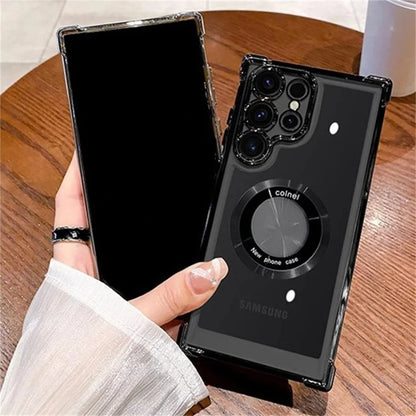 For Magsafe Plating Clear Cases For Samsung Galaxy S26 S25 S24 S23 Ultra S22 Plus S21 FE A36 A35 A34 A55 A54 A53 Magnetic Cover