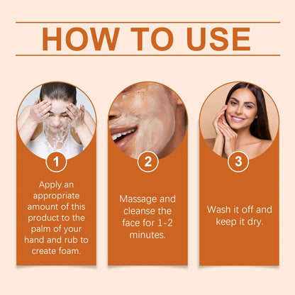 Oceaura Papaya Facial Cleanser Exfoliating Oil Control Deep Cleaning Pore Shrinking Blackhead Remover Dirt Brightening Face Wash