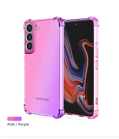Gradient Airbag Shockproof TPU Case for Samsung Galaxy S26 Ultra S25 Edge S24 S23 FE S23 S22 Plus S21 Protective Cover Funda