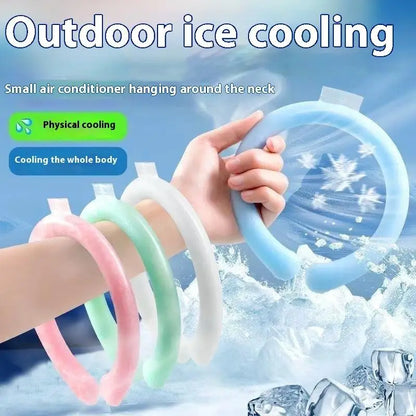 Outdoor Summer Neck Cooling Tube Wraps Ice Ring Neck Cooler Reusable Cooling Tool For Camping Hiking Cycling Running Fishing