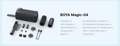 BOYA BOYA Magic Professional Wireless Lapel Microphone Shotgun/Desktop/Handheld Mic for iPhone Android Camera PC Video Recording