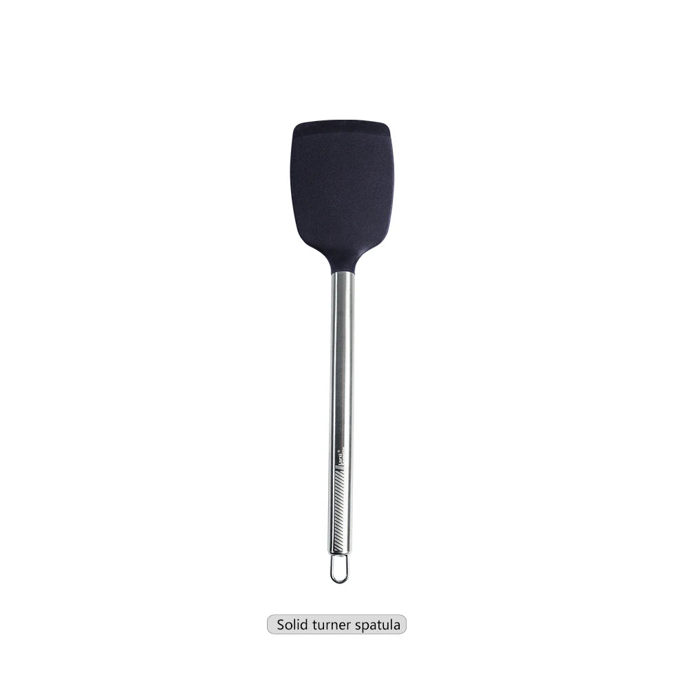 Silicone Kitchen Utensils – Heat Resistant Cooking Tool Sets with Stainless Steel Handle
