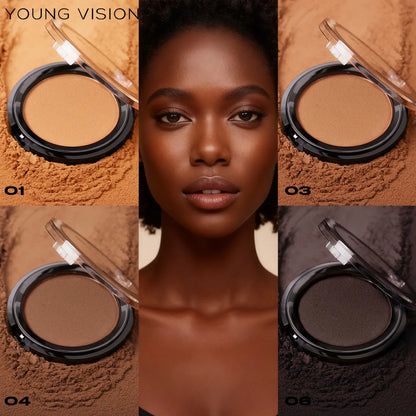 Professional matte contour powder tray creates a 3D facial contour, with long-lasting bronzing powder for setting makeup
