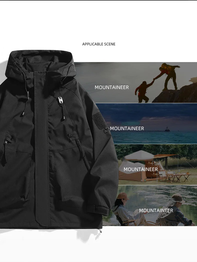 CHRLCK Unisex Outdoor Waterproof Jacket Windbreaker Coat Autumn Breathable Fishing Camping Windproof Jackets Men Women Clothing
