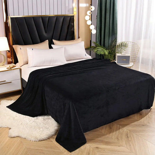 Solid Color Fleece Blanket - All Seasons Machine Washable - ZOOMNSTORE