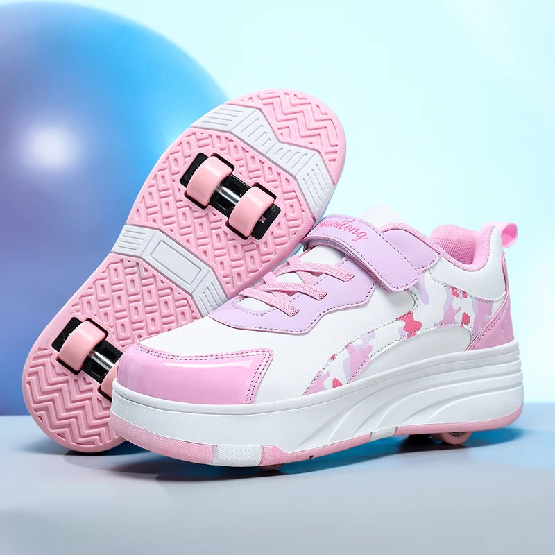 Children Roller Skates New Comfortable Four-Wheel Shoes Dual Purpose Unisex Fashion Sports Rollerblade Shoes for Kids