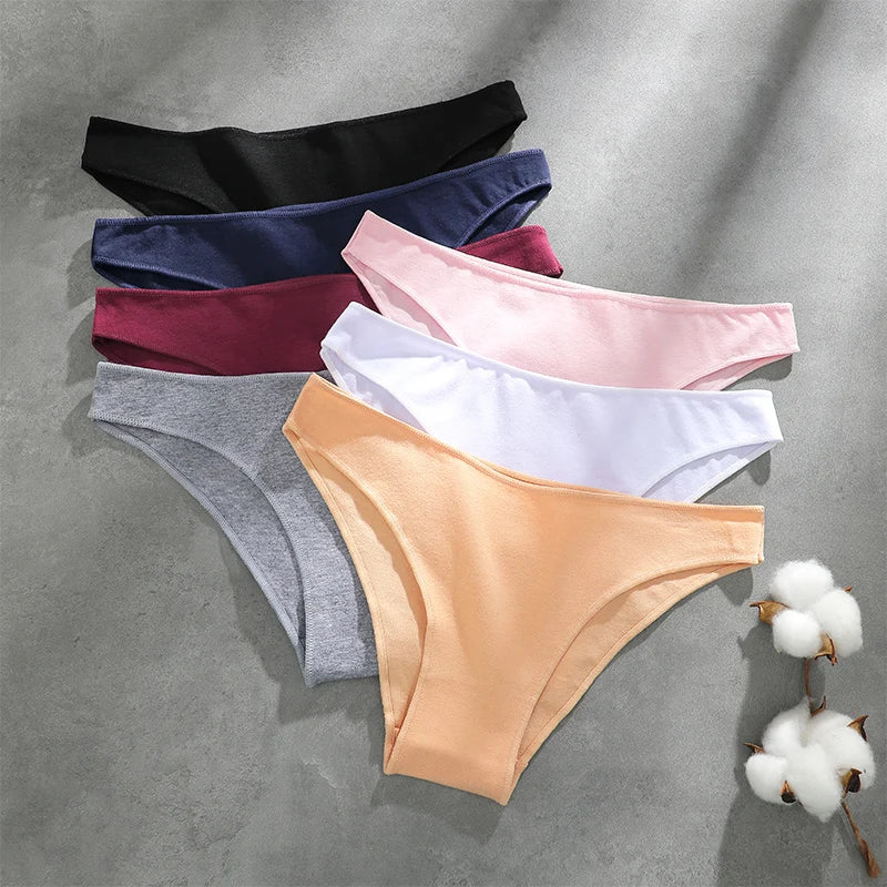 7Pcs/Set M-2XL Women Cotton Soft Panties Low Waist Pantys Lingerie Femme Panty Briefs Woman Underpants Sexy Underwear for Girls