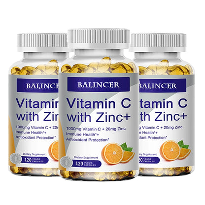 Vitamin C with Zinc, Bioavailable, Ascorbic Acid, Zinc Oxide, Non-GMO and Gluten-Free Supplement