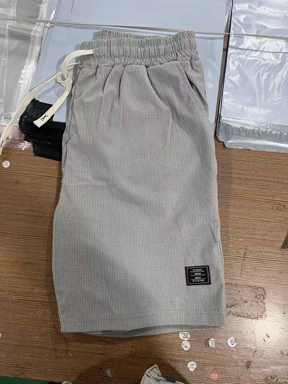 Men's Summer Casual Sports Shorts Plaid Checkered Loose Knee Length Shorts American Fashion Sports Street Shorts