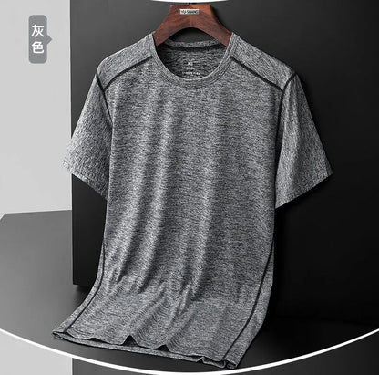 Breathable Camping Tee - Unisex Lightweight Outdoor Shirt With Striped Polyester Spandex