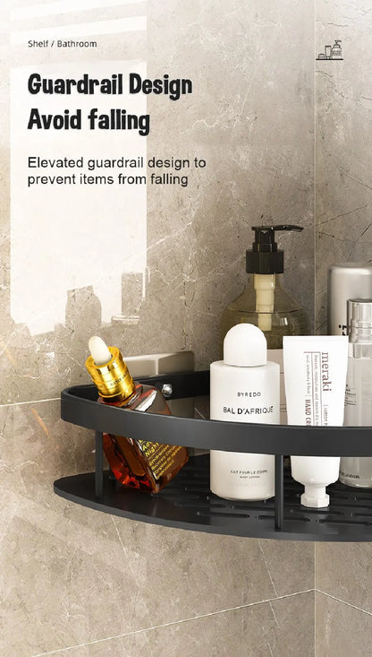 Wall-Mounted Bathroom Corner Shelf - Non-Perforated Shower Storage Organizer