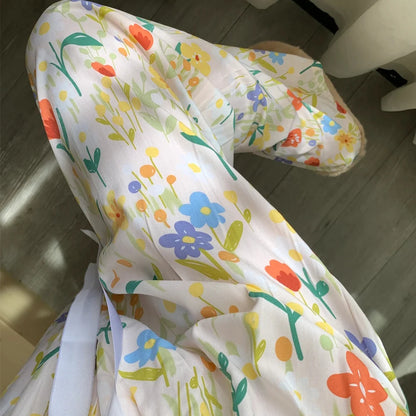 Women Cotton Casual Trousers Summer Loose Pajamas Home Pants Thin Wide Leg Pants Fashion Oversized Sleep Bottoms Korean Pants