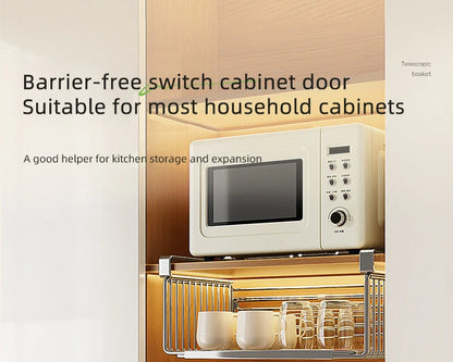 Retractable Hanging Basket - Stainless Steel Kitchen Storage Organizer With Large Capacity