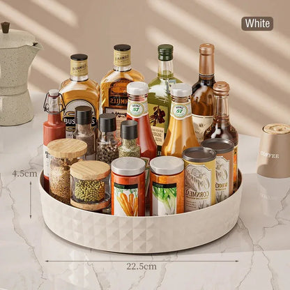 360 Rotating Spice Rack - Non-Slip Kitchen Organizer Tray