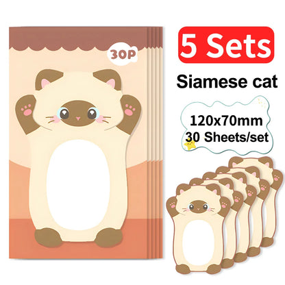 Aesthetic Cat Sticky Notes - Cute Kawaii Memo Pad for Daily Planning