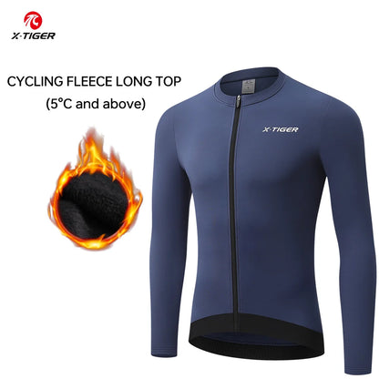 Winter Cycling Jersey - Men's Fleece Bike Jacket With Full Zipper & Pockets