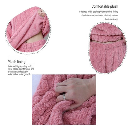 Ultra Soft Warm Coral Fleece Pajama Set Lightweight Fluffy Winter Loungewear Sleepwear For Women Cozy Home Suit Winter Style New