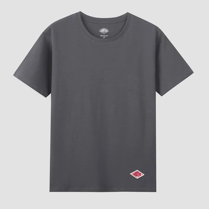 2025 Exported To Japan Orders Classic Embroidery Fashion Solid Simple Loose Short Sleeve Cotton Couple T-shirt Men/Women Top