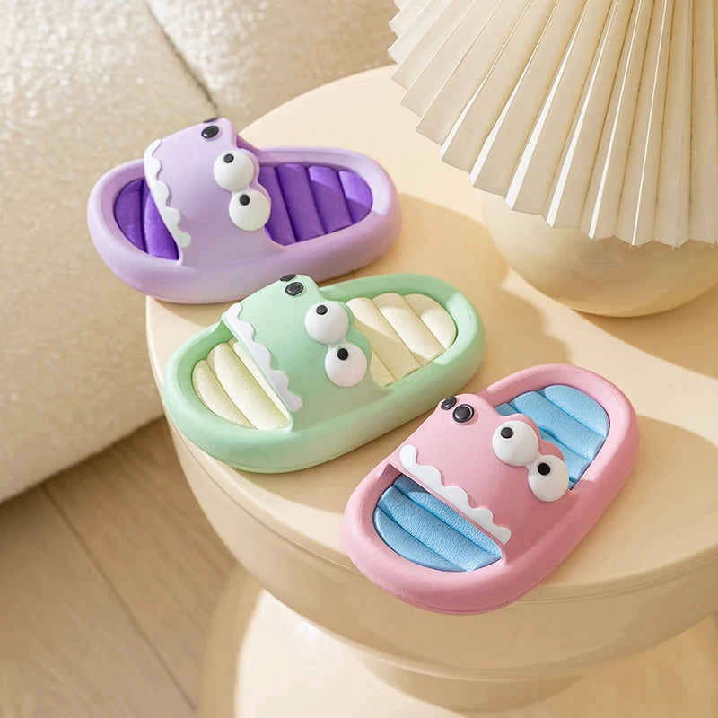 Children Dinosaur Slippers - Soft Soled Anti Skid Kids Summer Shoes Sandals