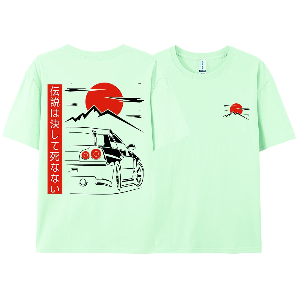 JDM Racing T Shirts – Japanese Streetwear Cotton Couple Tees | Oversized Casual Tops
