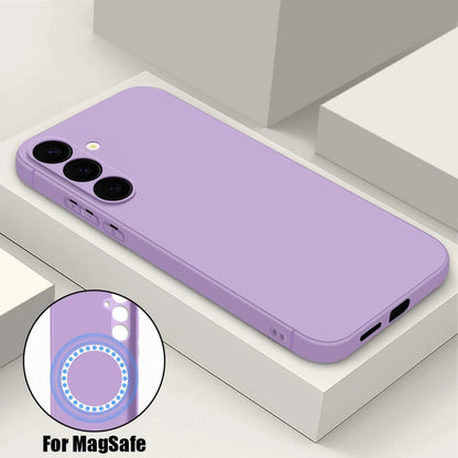 For Samsung Galaxy S26 S24 S23 S22 S21 S25 Ultra Plus S25 S24 S23 FE Case Luxury Magnetic For Magsafe Wireless Charge Soft Cover