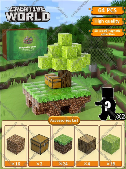 Magnetic Building Blocks - STEM Sensory Toys & Creative Magnet Cube Set for Kids